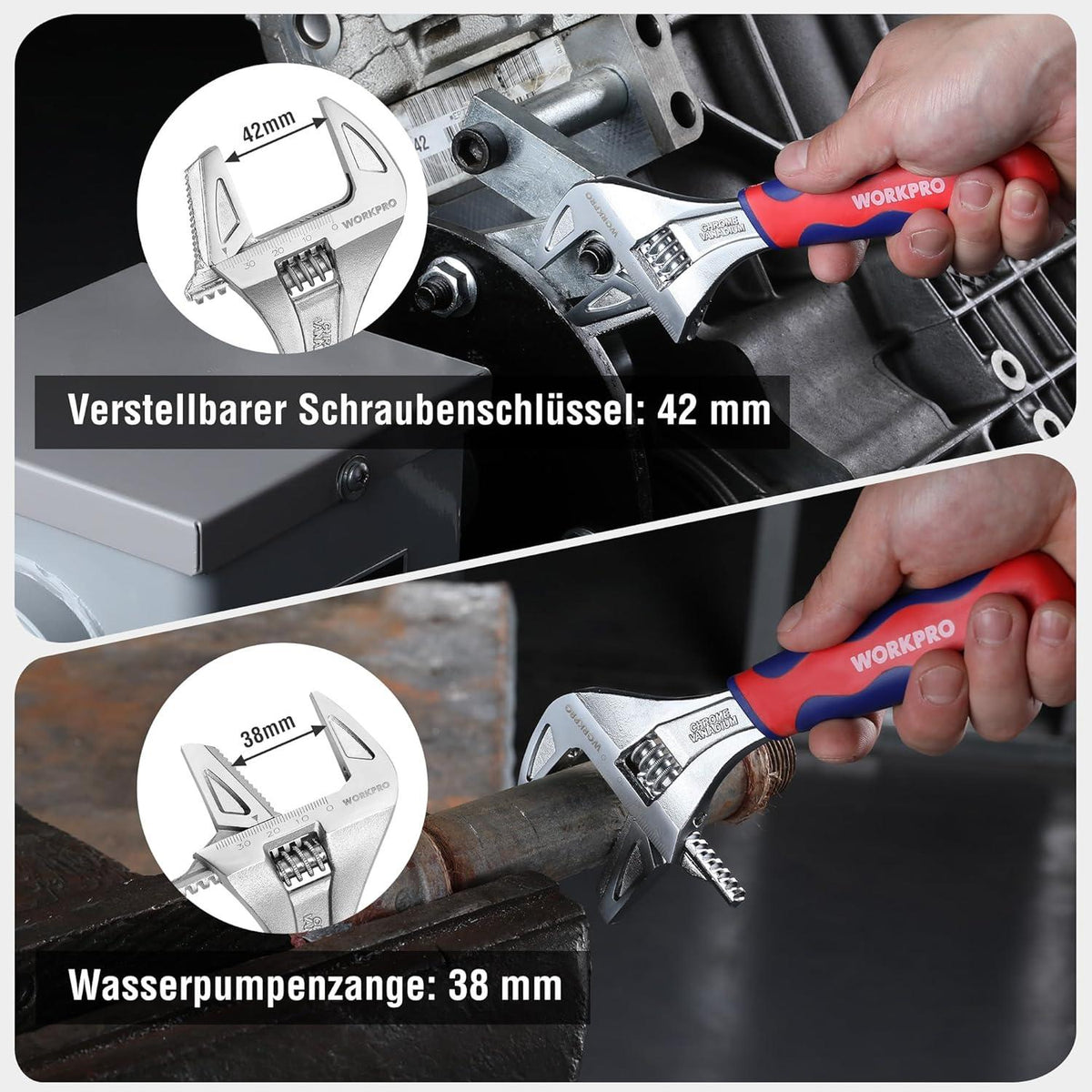 Verstellbarer Schraubenschlüssel Chrom-Vanadium Stahl 200 mm(max 42mm