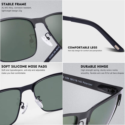 Polarisierte Herren Sonnenbrille UV400 Sportbrille Metallrahmen Kategorie 3