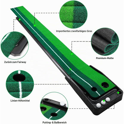 Golf Putting Matte mit automatischer Ballrückgabe