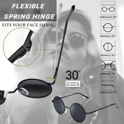 Joopin Retro Runde Polarisierte Vintage Sonnenbrille Hippie Steampunk