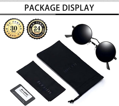 Retro Runde Sonnenbrille Herren Polarisiert Vintage Steampunk Damen