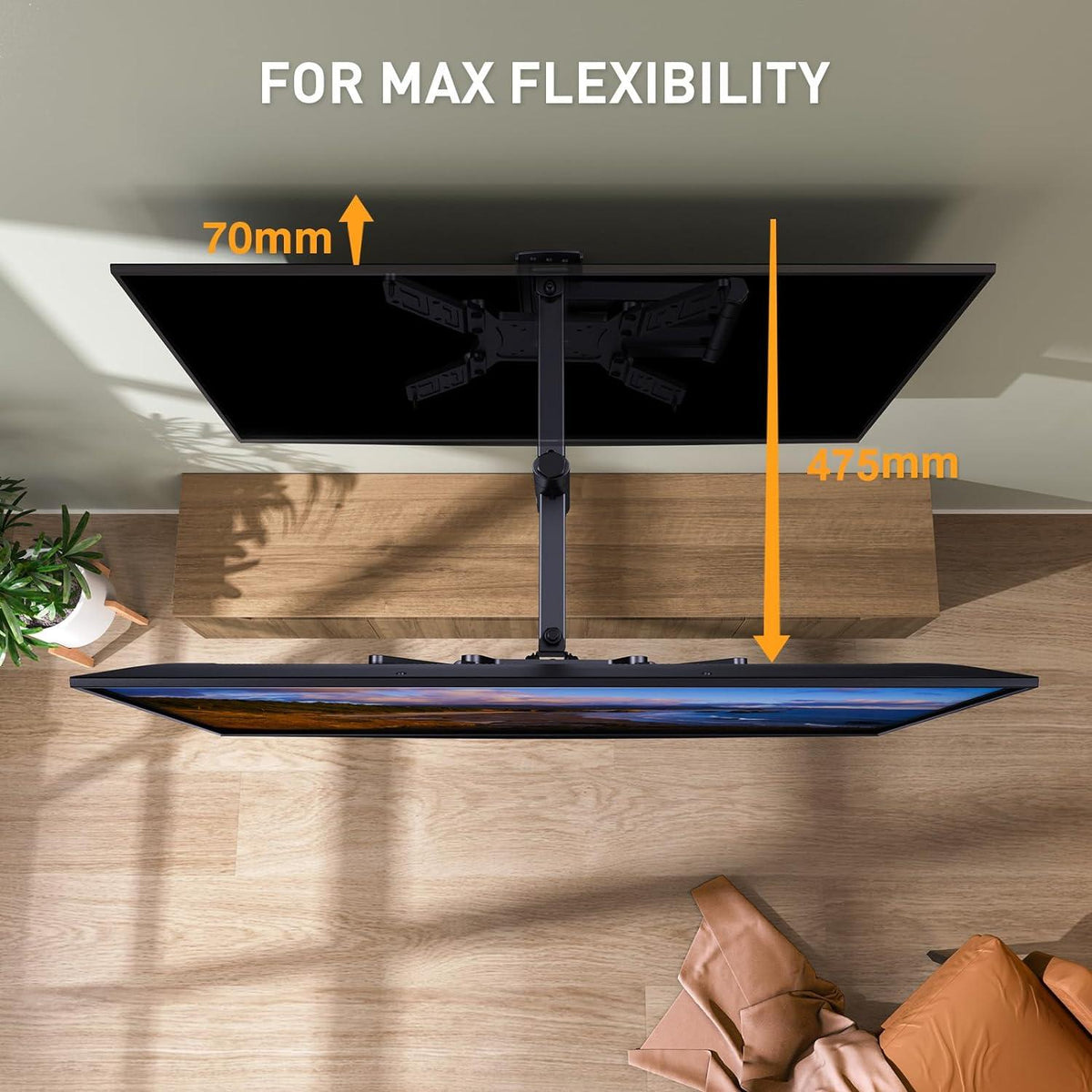 TV Wandhalterung Schwenkbar Neigbar für 26-60 Zoll Fernseher bis 45 kg VESA 400x400mm