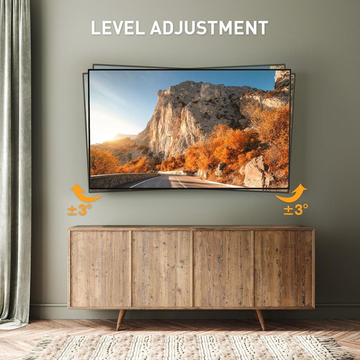 TV Wandhalterung Schwenkbar Neigbar 26-60 Zoll Flach Curved bis 45Kg VESA