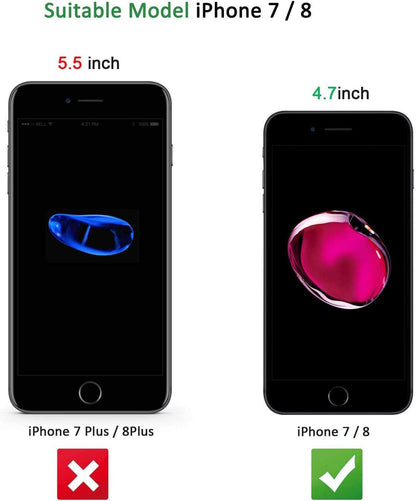 Panzer Schutz Glas für iPhone 7 und 8, Härte 9H, Displayschutzfolie 2er Pack