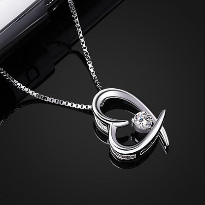 Zirkonium Herz Halskette 925 Sterling Silber 45cm JpaRepository