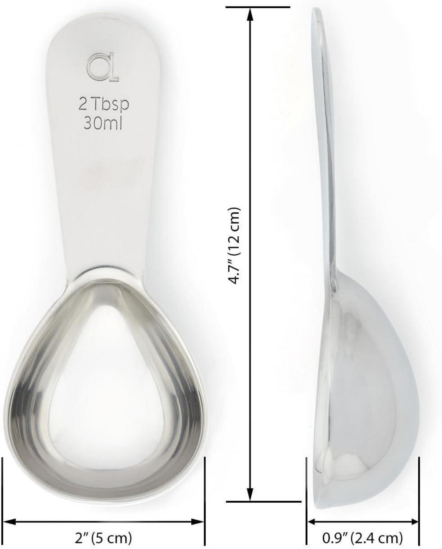 Kaffeelot Edelstahl 2er Set Kaffeedosierlöffel Silber 30 ml