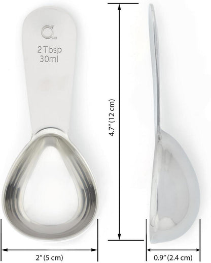 Kaffeelot Edelstahl 2er Set Kaffeedosierlöffel Silber 30 ml