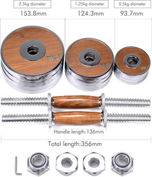 PROIRON Walnuss-Stahl Hantel Set 20KG Einstellbare Hanteln