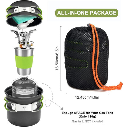 Odoland Camping Geschirr Set 9-teilig Aluminium Outdoor