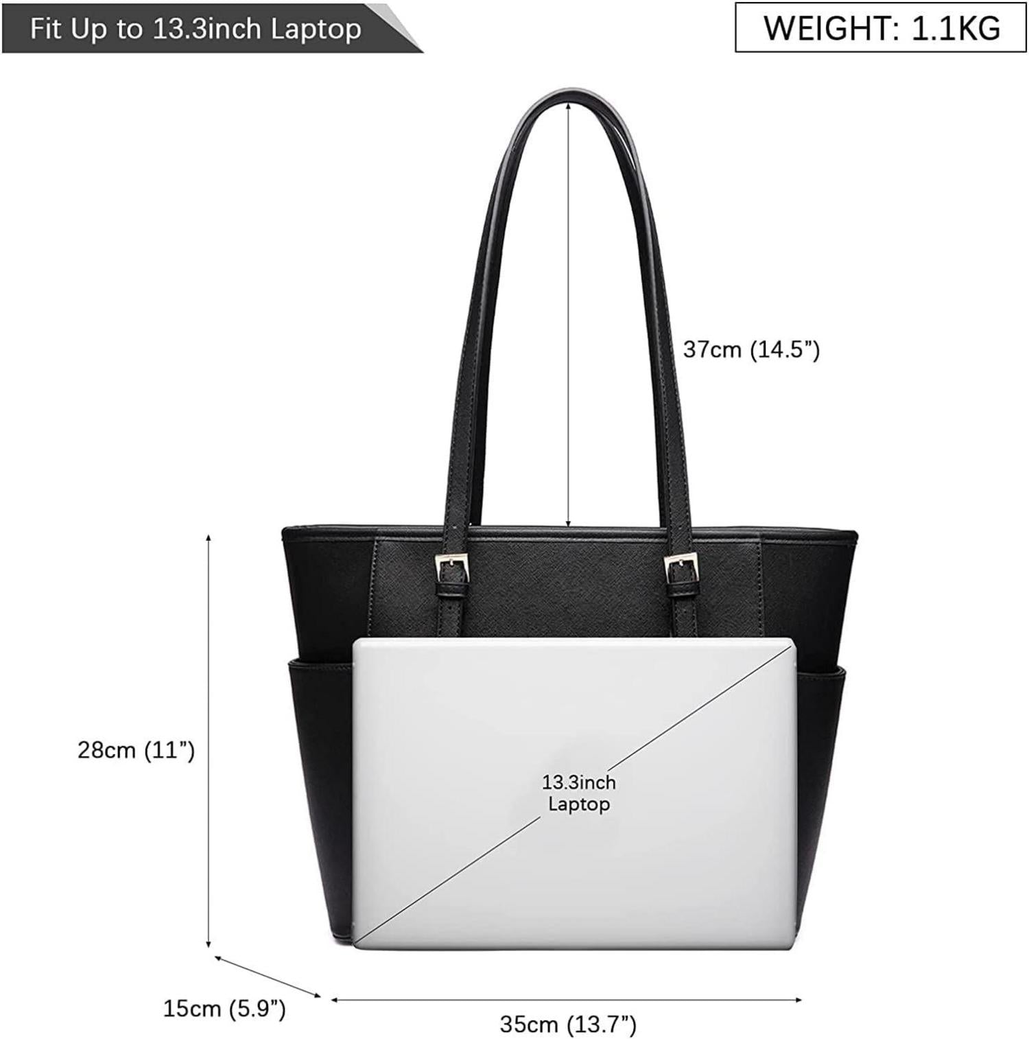 Damen Handtasche Shopper Schwarz Große Schultertasche 35/28/15 CM