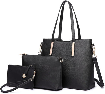Damen Handtasche Schultertasche Tragetasche Tote Bag 3-teiliges Set