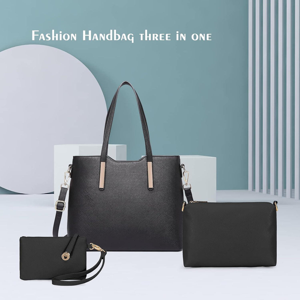 Damen Handtasche Set 3-teiliges Schultertaschen Tragetasche Tote Bag