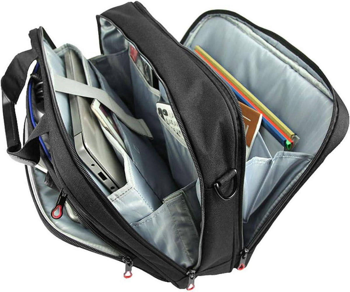 KROSER Laptop Tasche 15,6 Zoll Business Umhängetasche RFID Schultertasche Schwarz/Rot