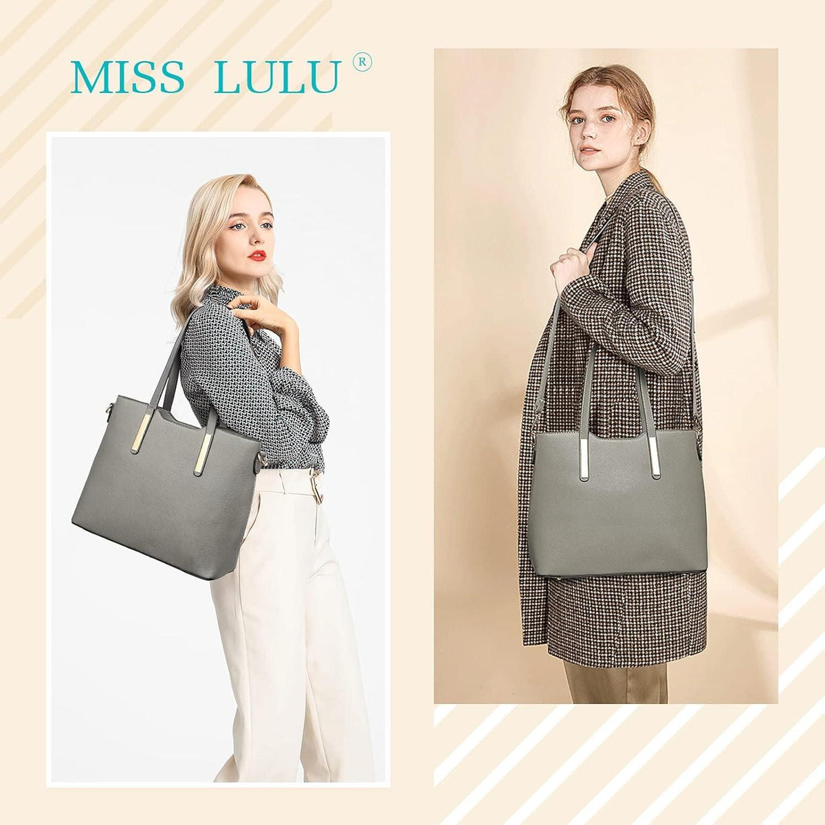 Miss Lulu Damen Handtasche Schultertaschen Tragetasche Tote