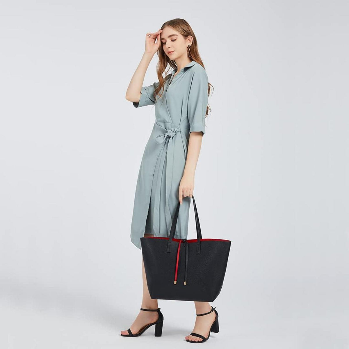 Miss Lulu Damen Schultertasche Shopper Henkeltasche 2-teilig