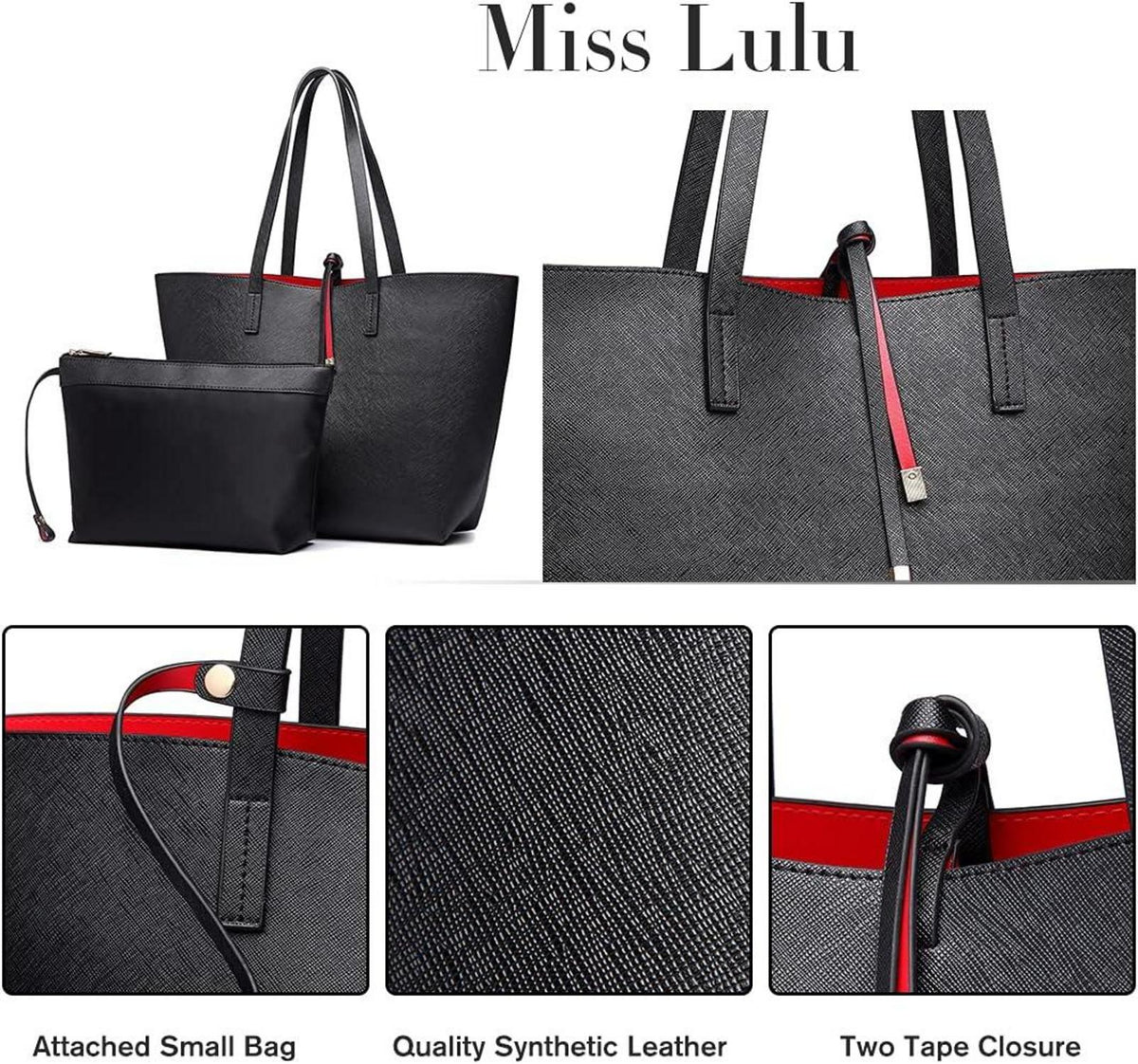 Modische Damen Schultertasche PU Leder 2-teilig Handtaschen-Set