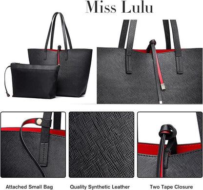 Modische Damen Schultertasche PU Leder 2-teilig Handtaschen-Set