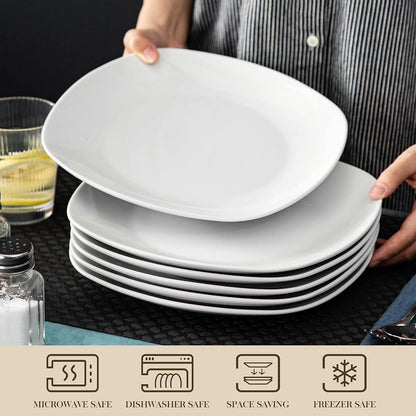 Porzellan Tellerset Elisa 6 TLG 24,8cm Flache Speiseteller Set