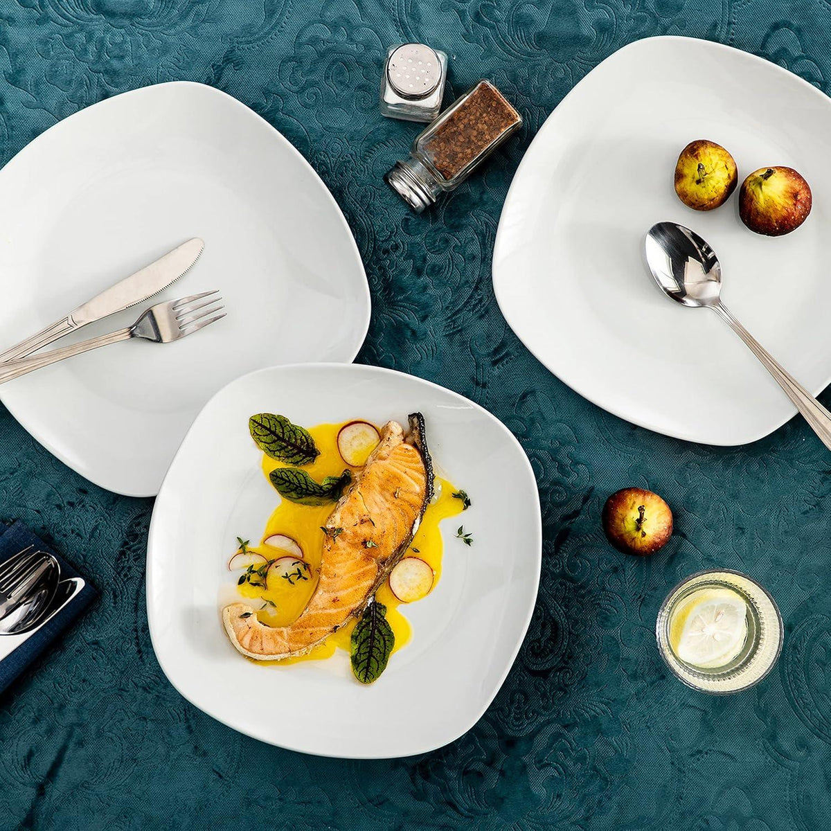 Porzellan Tafelservice Set MALACASA Serie Elisa 6 TLG. 24,8cm