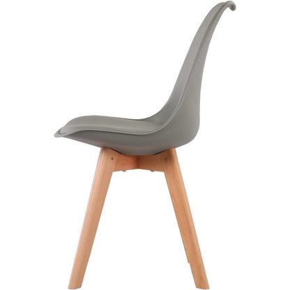 EGGREE Esszimmerstühle Set 4er - Skandinavisches Design, Grau
