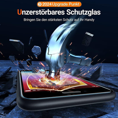 iPhone SE 2020/2022 Hülle Schwarz, Dünn Slim mit 9H