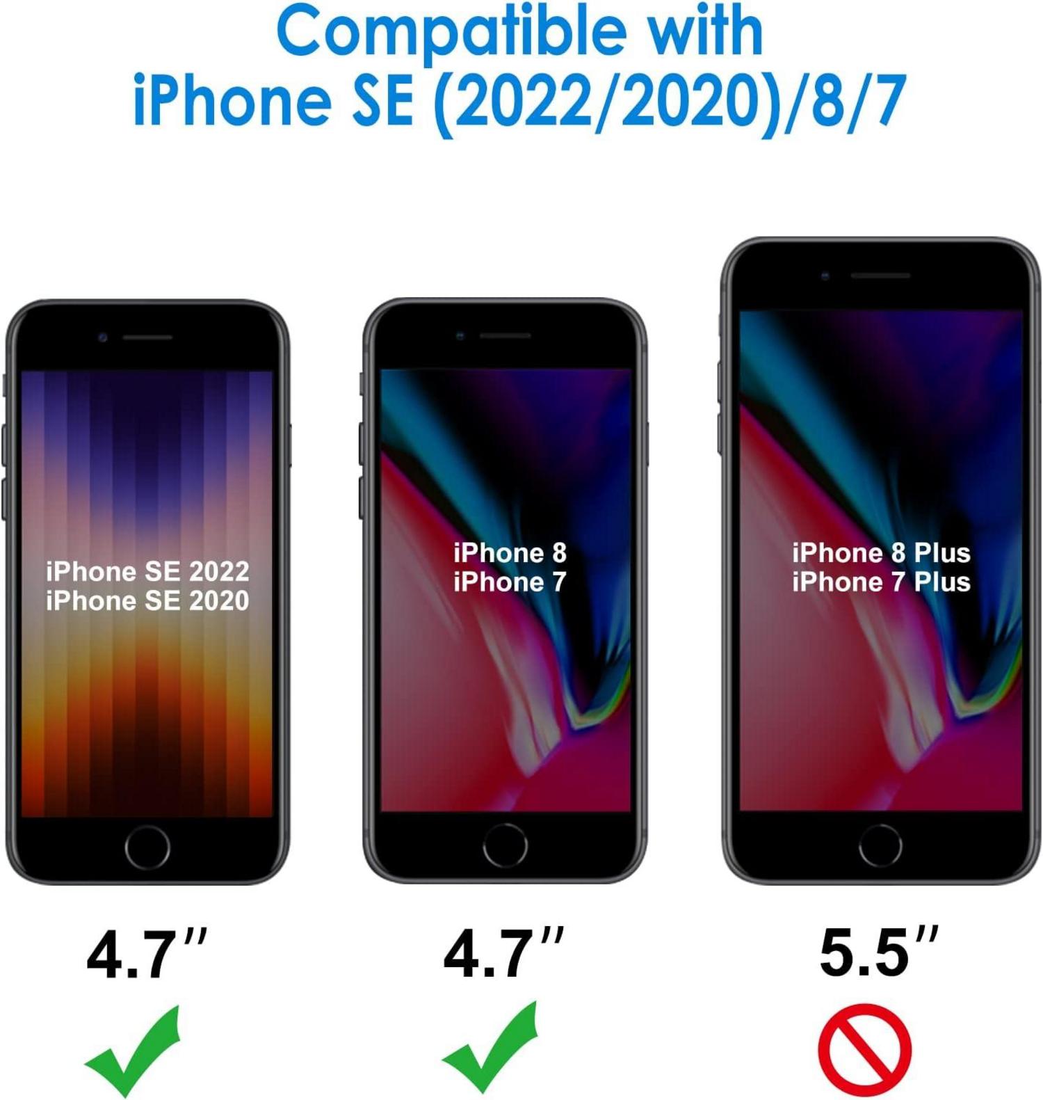 Blickschutzfolie iPhone SE 3/2 8 7 Gehärtetes Glas 9H 2