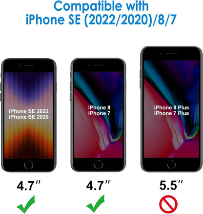 Blickschutzfolie iPhone SE 3/2 8 7 Gehärtetes Glas 9H 2