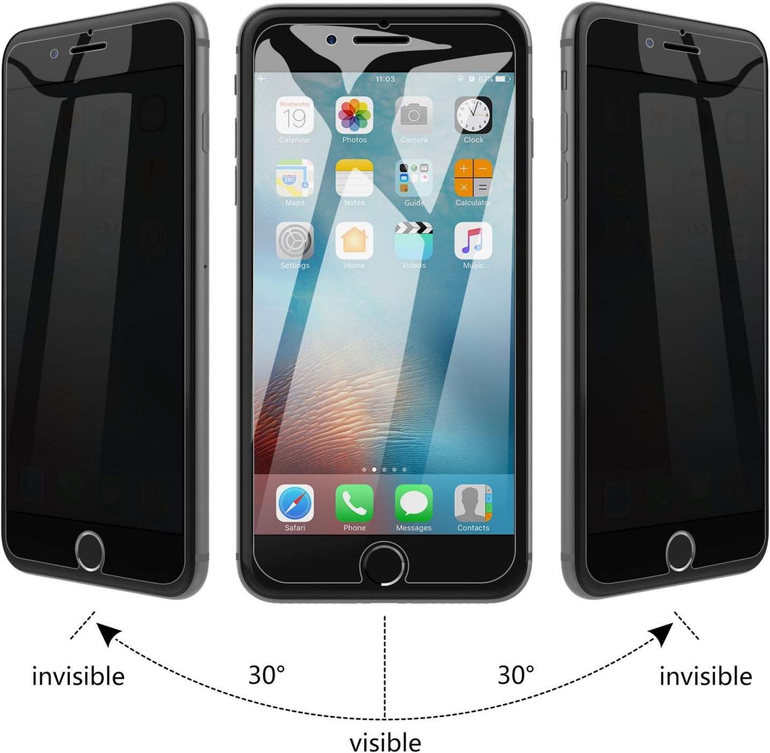 iPhone SE 3/2 Blickschutzfolie 9H Gehärtetes Glas 2er Pack