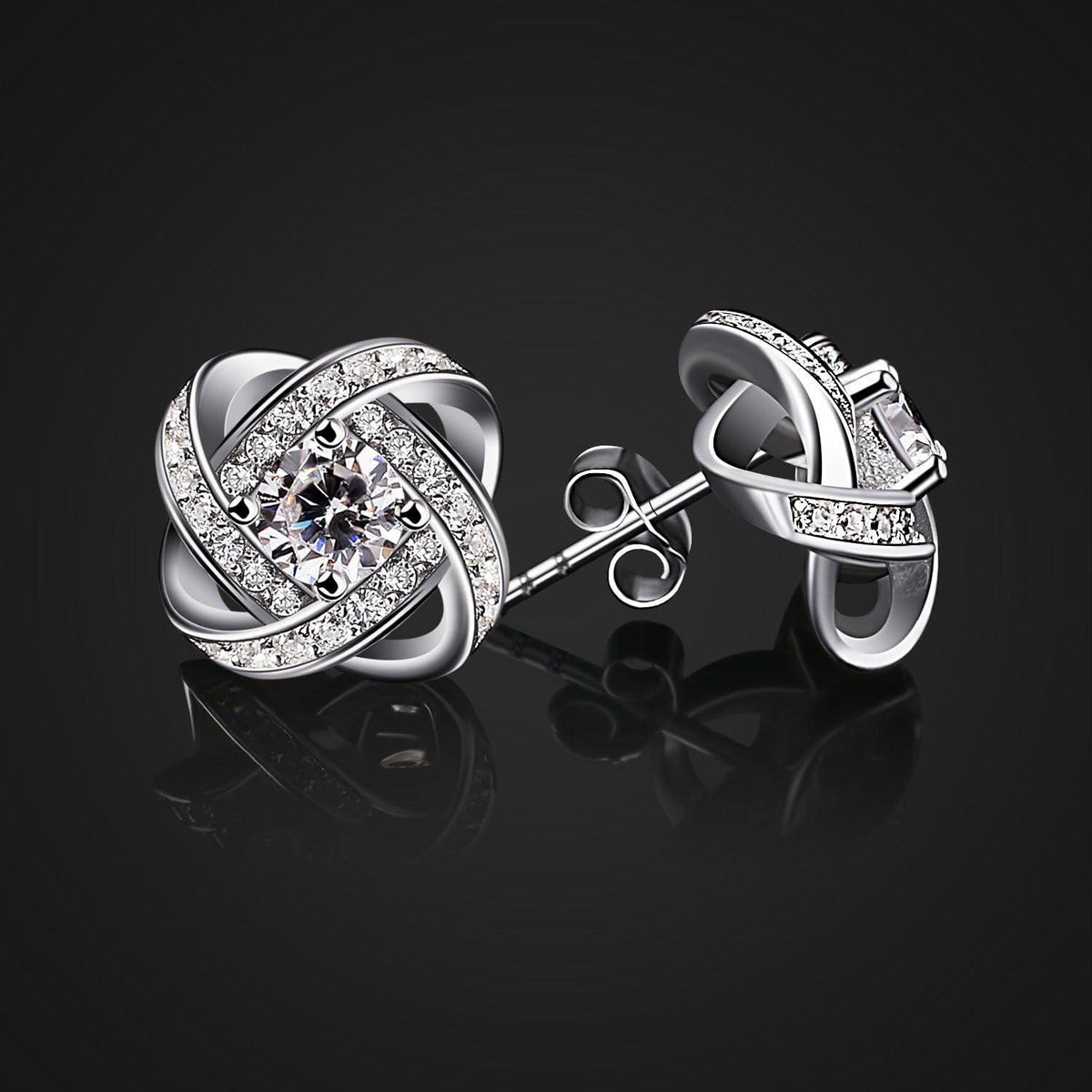B.Catcher Ohrringe Twist-Würfel Zirkonia Damen 925 Silber