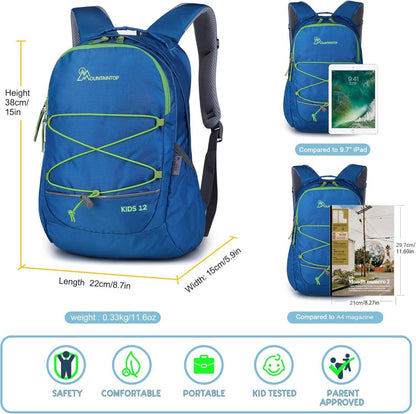 Kinderrucksack MOUNTAINTOP 10L für Jungen Mädchen Blau 22x15x38cm