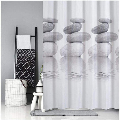 Goldbeing Duschvorhang 200x200 Textil Grau Schimmelresistent