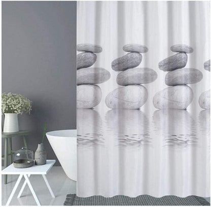 Goldbeing Duschvorhang Textil grau Schimmelresistent wasserabweisend