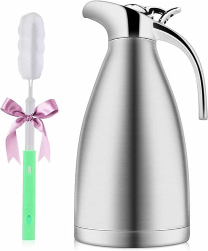 Edelstahl Kaffeekanne 2.0 L Doppelwand Vakuum Isoliert Thermokaraffe