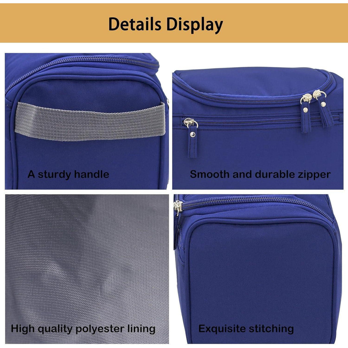 Kulturtasche zum Aufhängen, wasserfestes Nylon, Dunkel Blau