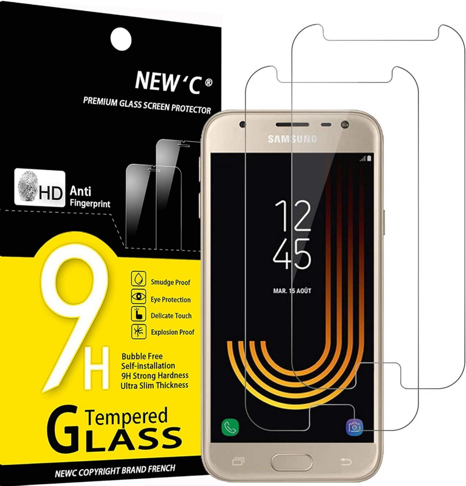 Panzer Schutz Glas Samsung Galaxy J3 2017 Kratzfest 9H Ultra-klar