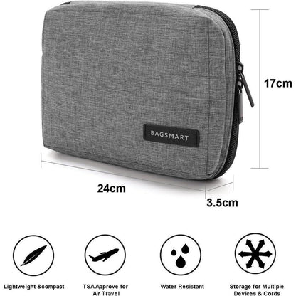 Electronics Cable Organizer for Travel, Water-Resistant