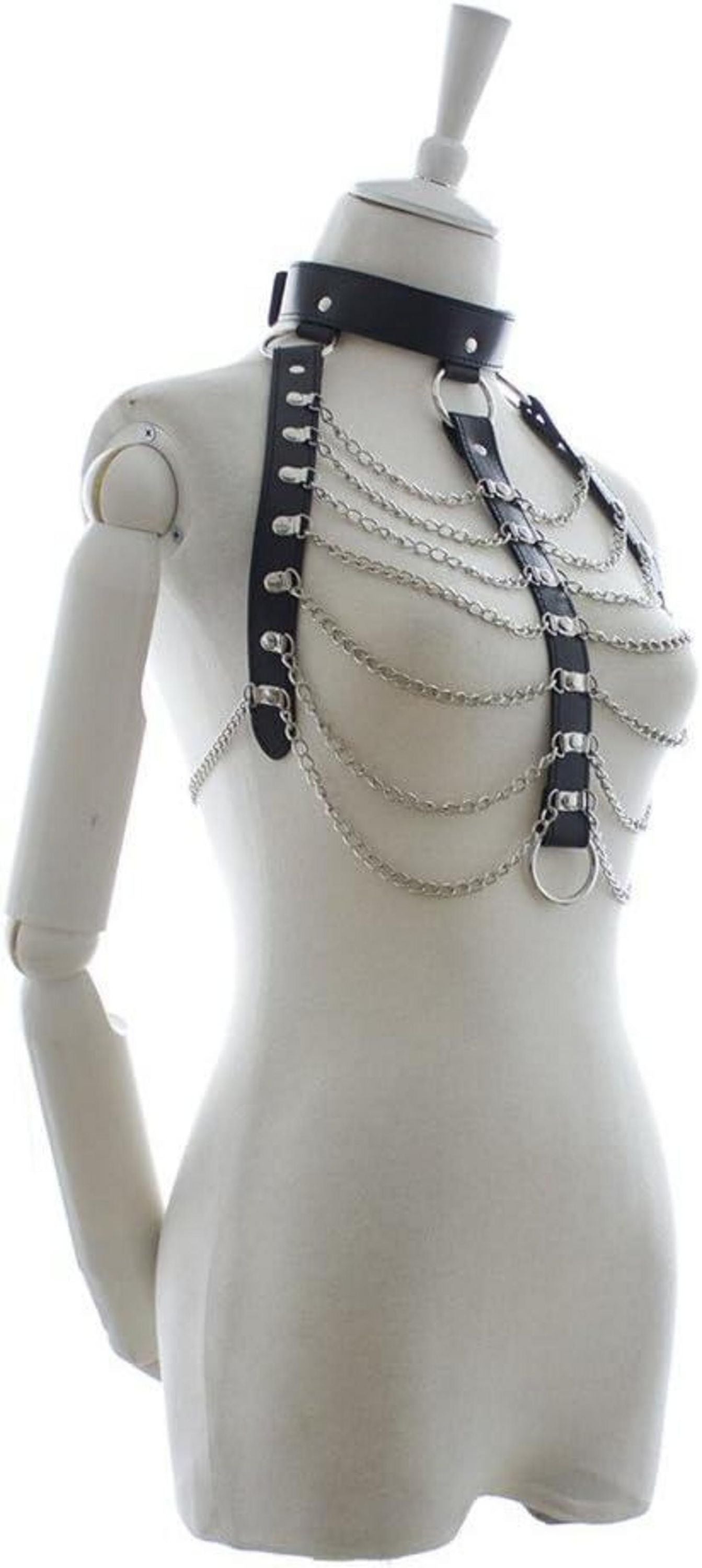 Einstellbarer Harness mit Kette für Bondage und SM-Spiele