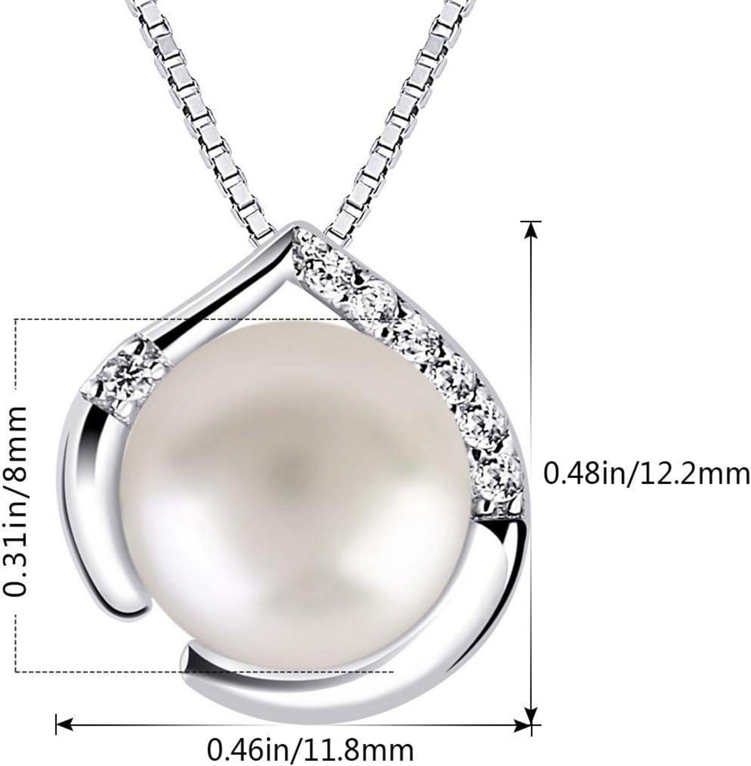 Damen Halskette B.Catcher Perle 925 Silber Anhänger Set 45cm