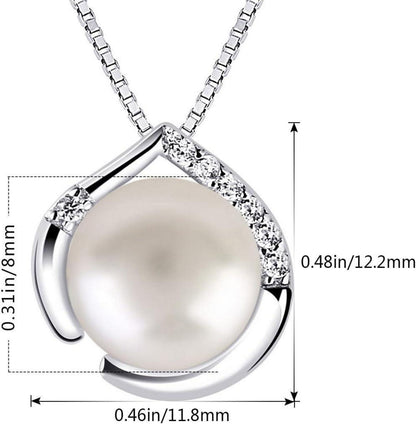 Damen Halskette B.Catcher Perle 925 Silber Anhänger Set 45cm