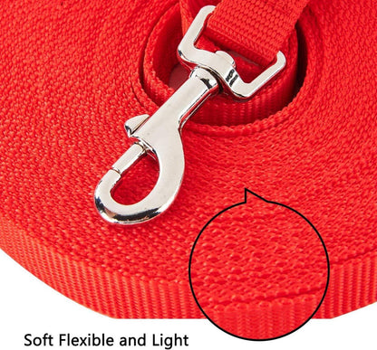 Schleppleine Hund Nylon 15m Rot D-Karabiner Wetterfest