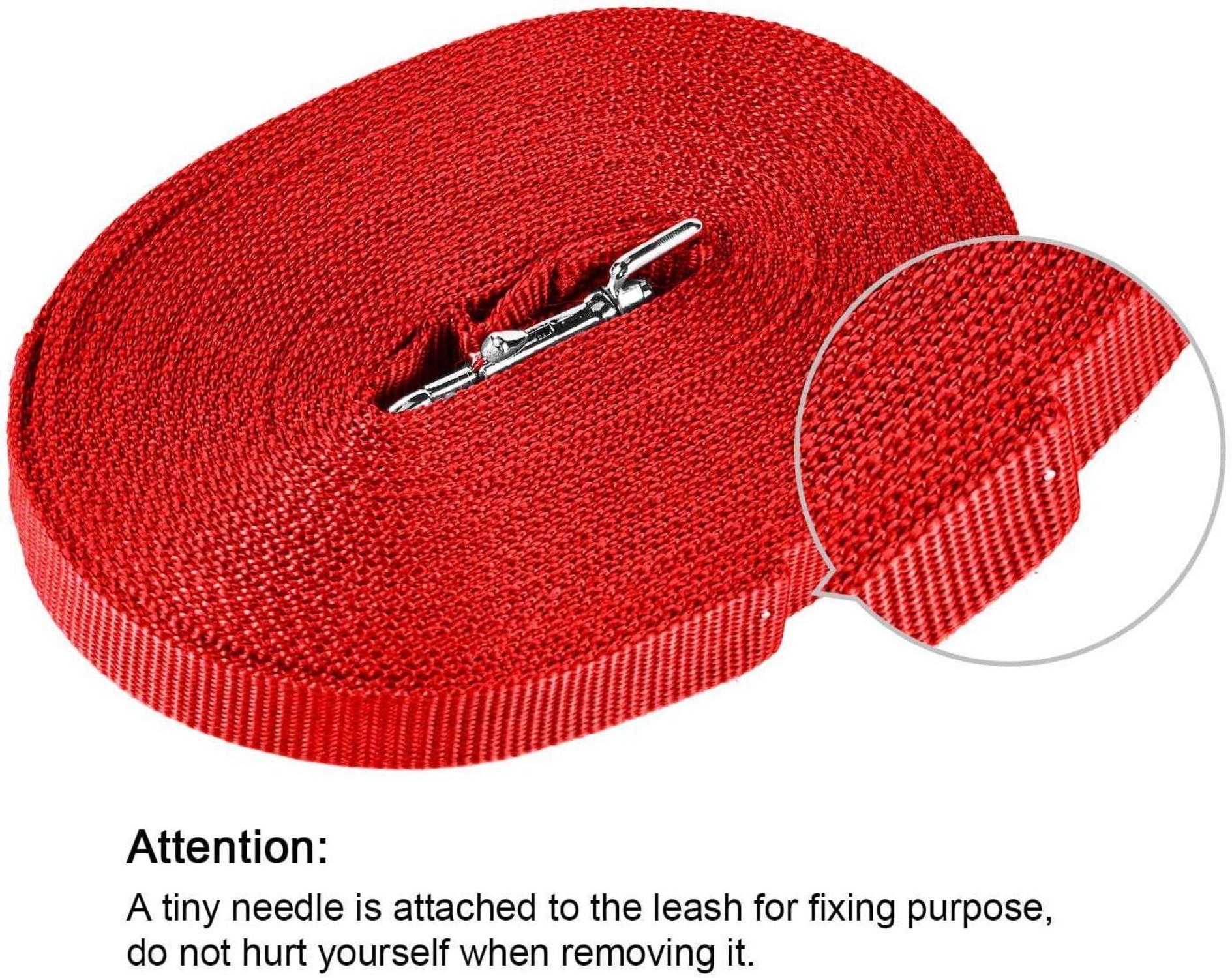 Schleppleine für Hunde 15m Nylon Trainingsleine mit D-Karabiner Red