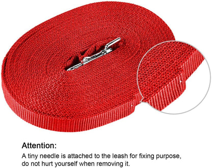 Schleppleine für Hunde 15m Nylon Trainingsleine mit D-Karabiner Red