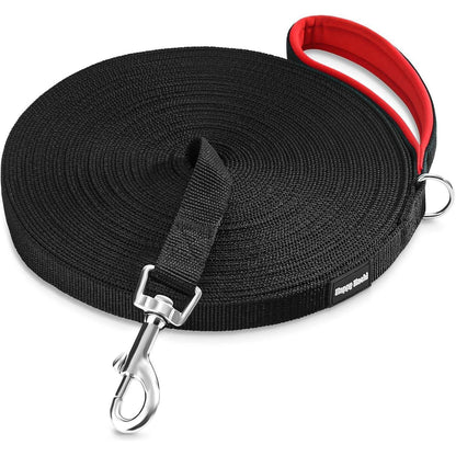 Hundeleine Nylon Schleppleine 10m Schwarz Große Hunde