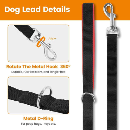 Hundeleine Nylon Schleppleine 10m Schwarz Große Hunde