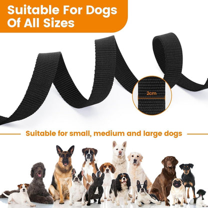 Hundeleine Nylon Schleppleine 10m Schwarz Große Hunde
