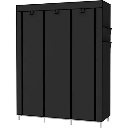 Kleiderschrank Stoff Schwarz Extra Boden Platz Eco-Friendly