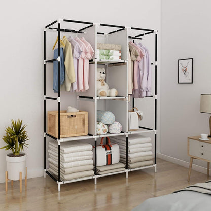 Kleiderschrank Stoff Schwarz Extra Boden Platz Eco-Friendly