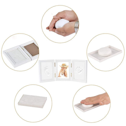 Gipsabdruck Baby Hand Fuß Bilderrahmen inkl. Ton - DIY Set
