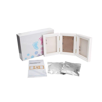 Gipsabdruck Baby Hand Fuß Bilderrahmen inkl. Ton - DIY Set