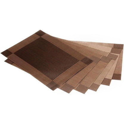 Platzsets 6er Set PVC 30x45cm Braun Hitzebeständig Abwaschbar